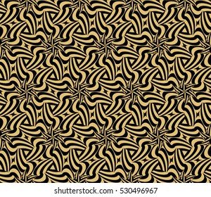 Damask floral seamless pattern background. Luxury texture for wallpaper, invitation. Vector illustration. gold on black.