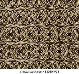 Damask floral seamless pattern background. Luxury texture for wallpaper, invitation. Vector illustration. gold on black.