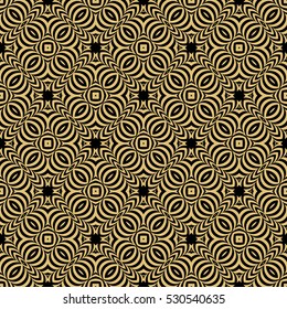 Damask floral seamless pattern background. Luxury texture for wallpaper, invitation. Vector illustration. gold on black.