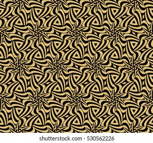 Damask floral seamless pattern background. Luxury texture for wallpaper, invitation. Vector illustration. gold on black.
