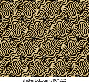 Damask floral seamless pattern background. Luxury texture for wallpaper, invitation. Vector illustration. gold on black.