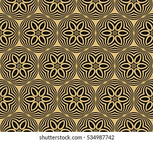 Damask floral seamless pattern background. Luxury texture for wallpaper, invitation. vector illustration. gold on black.