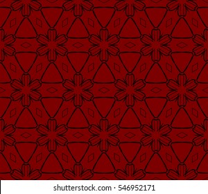 Damask floral seamless pattern background. Luxury texture for wallpaper, invitation. Vector illustration. red, black color