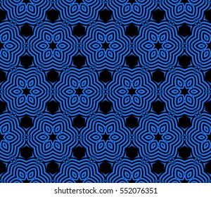 Damask floral seamless pattern background. Luxury texture for wallpaper, invitation. Vector illustration. blue, black color.
