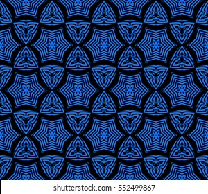 Damask floral seamless pattern background. Luxury texture for wallpaper, invitation. Vector illustration. blue, black color.