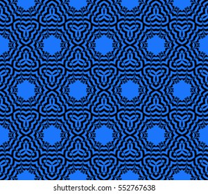 Damask floral seamless pattern background. Luxury texture for wallpaper, invitation. Vector illustration. blue, black color.