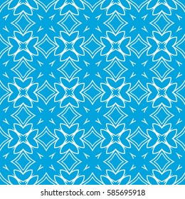 Damask floral seamless pattern background. Luxury texture for wallpaper, invitation. Vector illustration. blue, white color