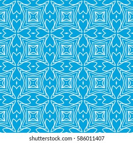 Damask floral seamless pattern background. Luxury texture for wallpaper, invitation. Vector illustration. blue, white color