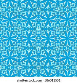 Damask floral seamless pattern background. Luxury texture for wallpaper, invitation. Vector illustration. blue, white color