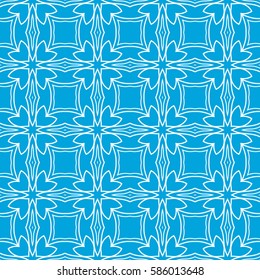 Damask floral seamless pattern background. Luxury texture for wallpaper, invitation. Vector illustration. blue, white color