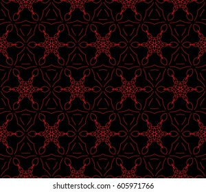 Damask floral seamless pattern background. Luxury texture for wallpaper, invitation. vector illustration. red, black color
