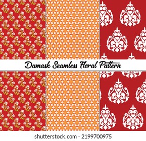 Damask floral Seamless pattern. Can be used for textile printing, background, interior and so on