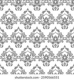 Damask floral seamless pattern element. Vector classical luxury old fashioned damask ornament, royal victorian seamless texture for wallpapers, textile, wrapping. Vintage exquisite floral 