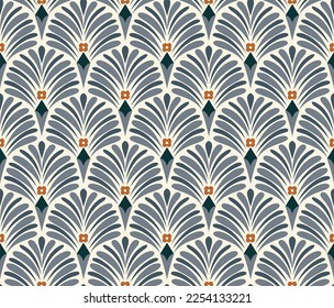 Patrón sin costuras floral Damask. Impresión de fondo de estilo vectorial retro. La textura floral decorativa.