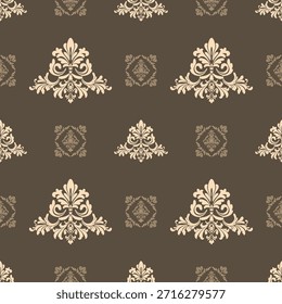 Damask padrão floral sem costura, Damask vintage projeto padrão, vitoriano Vintage sem costura, luxo Damask, vetor, ilustração.	