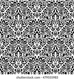  	
Damask floral seamless pattern. Vintage background, vector illustration, Victorian ornament.