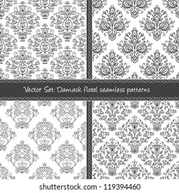 Damask floral textile pattern. Seamless pattern can be used for wallpaper, fabrics, paper craft projects, web page background,surface textures. Abstract textile floral background