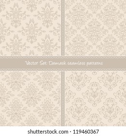 Damask floral textile pattern. Seamless pattern can be used for wallpaper, fabrics, paper craft projects, web page background,surface textures. Abstract textile floral background