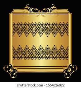 Damask floral vector pattern. Perfect for greeting card. Wedding card or invitation in abstract damask style. Ornate background. Vintage swatch.