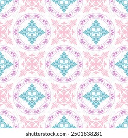 Damask Floral Wreath pattern,Ikat damask motifs geometric floral,Vector classical luxury damask ornament for greeting card,textile,wall art,islamic,Round ornament,Pastel Damask border,flower frame