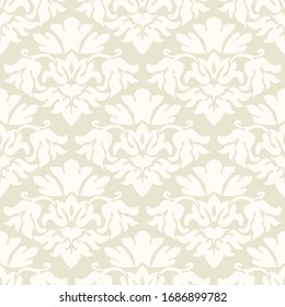 Damask flower pattern in vector light background. Imperial ornament, Wallpaper in the Rococo style