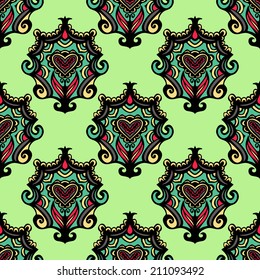 Damask flower vector seamless abstract background