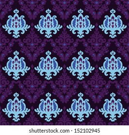 Damask Flower  vector seamless wallpaper pattern