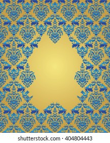 Damask  flowers ornament Background.  pattern. Abstract arabesque pattern for Greeting card, presentation or wedding invitations. Vector illustration.