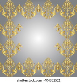 Damask  flowers ornament Background.  pattern. Abstract arabesque pattern for Greeting card, presentation or wedding invitations. Vector illustration.
