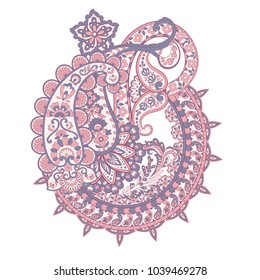 Damask flowers and paisley vector pattern. floral vintage illustration