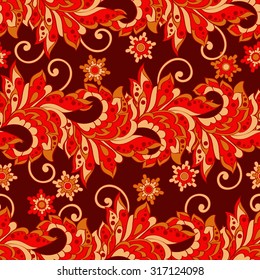 damask flowers seamless pattern. floral vector illustration for textile