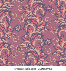 damask flowers seamless pattern. floral vector illustration for textile