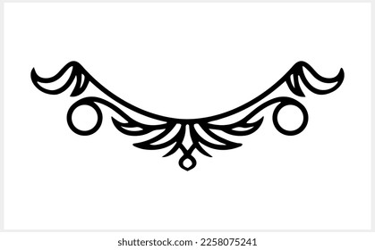 Damask frame. Hand drawn art line. Sketch border. Vector stock illustration. EPS 10