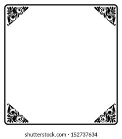 Damask  frame  pattern. Vintage vector illustration.