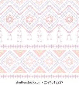 Damask geometric folklore ornament. Tribal ethnic vector texture. Seamless striped pattern in Aztec style. Figure tribal embroidery. Indian, Gypsy, Mexican, folk pattern.