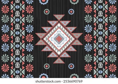 Damask geometric ornament. Japanese traditional color  Navajo tribal vector seamless pattern. Native ornament. Ethnic decor style. Vector seamless pattern. blanket, rug. Woven carpet,
