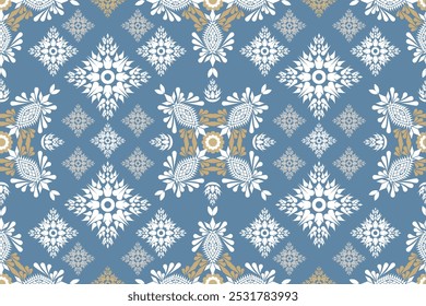 Damask geometric ornament. Navajo tribal vector seamless pattern. Native ornament. Ethnic South Western decor style. Vector seamless pattern. Mexican blanket, rug. Woven carpet