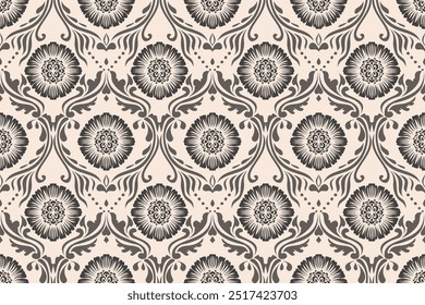 Patrón geométrico de damasco, patrón étnico ikat sin fisuras, estilo africano, Vector Abstractas, bordado Chevron, bordado Paisley, patrón Navajo, motivos aztecas y tribales, estilo dibujado a mano de Vector.