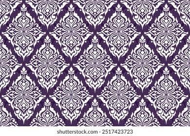 Patrón geométrico de damasco, patrón étnico ikat sin fisuras, estilo africano, Vector Abstractas, bordado Chevron, bordado Paisley, patrón Navajo, motivos aztecas y tribales, estilo dibujado a mano de Vector.