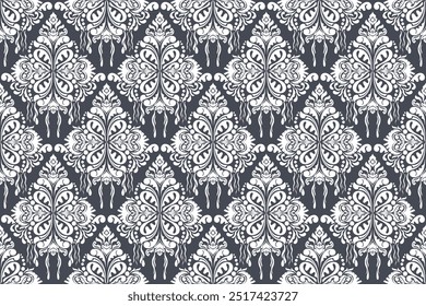 Damask geometric pattern, Ethnic ikat seamless pattern, African style, Abstract vector, Chevron embroidery, Paisley embroidery, Navajo pattern, Aztec and tribal motifs, Vector hand drawn style.