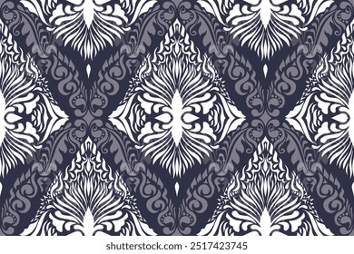 Damask geometric pattern, Ethnic ikat seamless pattern, African style, Abstract vector, Chevron embroidery, Paisley embroidery, Navajo pattern, Aztec and tribal motifs, Vector hand drawn style.