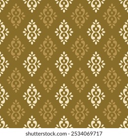 Damask Geometrical Block Print Screen Print Allover Seamless Repeat Pattern
