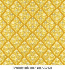 Patrón sin costuras dorado Damask. Fondo vintage floral sin soldadura