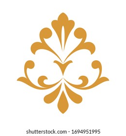 Damask graphic ornament. Floral design element. Gold vector pattern