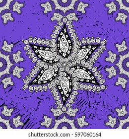 Damask gray abstract flower ornamental pattern. Ornate decoration. Vector illustration.