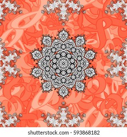 Damask gray abstract flower seamless pattern. Ornate decoration. Vector illustration.