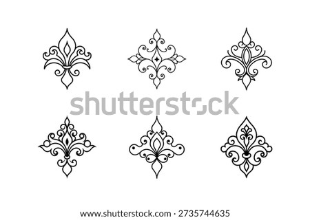 damask icon line art vector illustration outline isolated