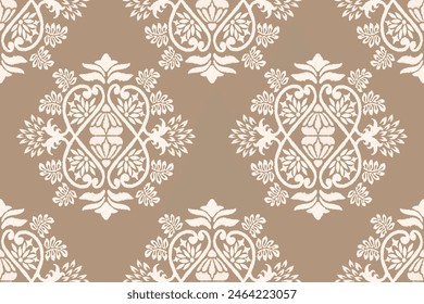 Damask Ikat floral sin patrón. bordado de flores. diseño para las mujeres de moda, textura, tela, ropa, papel de embalaje, cortinas y decoración. Fondo de pantalla vintage