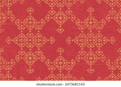 Damask Ikat floral seamless pattern. flower embroidery. design for fashion women, texture, fabric, clothing, wrapping paper, curtains, and decoration. vintage wallpaper