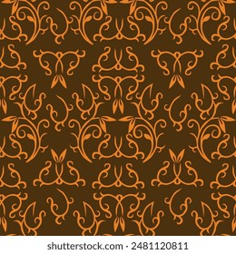 Damask Ikat floral seamless pattern on white background vector illustration.rose flower embroidery.design for fashion women,texture,fabric,clothing,wrapping